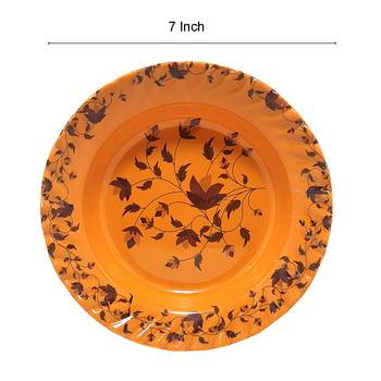 Gallery99 Orange Tree of Power Floral Heigh Grade Round Quarter plate set of 12 (7x7x1) 4