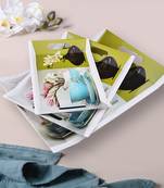 Gallery99 Coloured Trendy Flower Pot Serving Trays Set of 3 (38x27x1.5, 30.5x23x1.5 & 25.5x18x1.5)