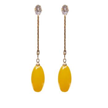 Yellow crystal earrings 2