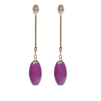 Purple crystal earrings 2