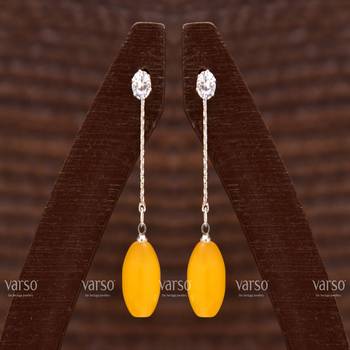 Yellow crystal earrings 1