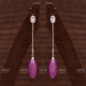 Purple crystal earrings 1