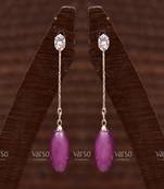Purple crystal earrings
