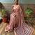 Peach embroidered faux georgette saree with blouse