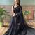 Black embroidered faux georgette saree with blouse