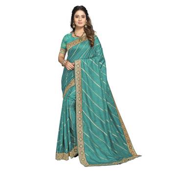 Blue woven silk saree with blouse 1
