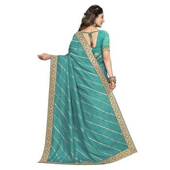 Blue woven silk saree with blouse 3