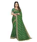 Green woven silk saree with blouse