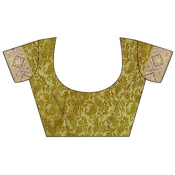 Mehendi woven silk saree with blouse 4