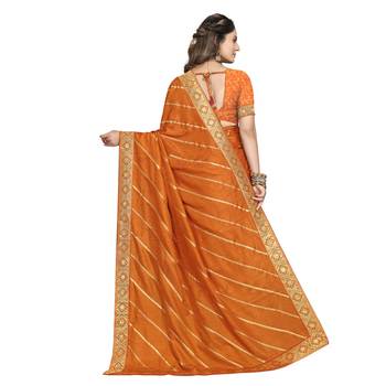 Mustard woven silk saree with blouse 3