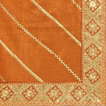 Mustard woven silk saree with blouse 5