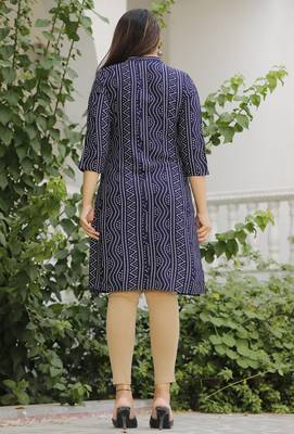 Women's Rayon Printed Ethnic A-Line Embroidered Kurti 4