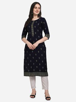 Black printed cotton cotton-kurtis 1