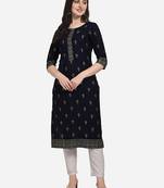 Black printed cotton cotton-kurtis