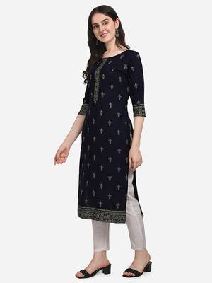 Black printed cotton cotton-kurtis 2