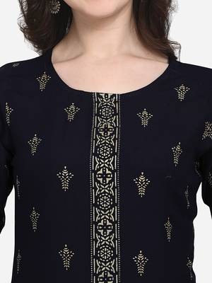 Black printed cotton cotton-kurtis 5