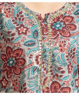 Grey printed cotton kurta-suits 3