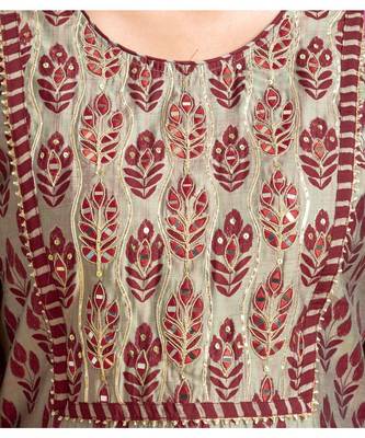 Maroon printed cotton kurta-suits 3