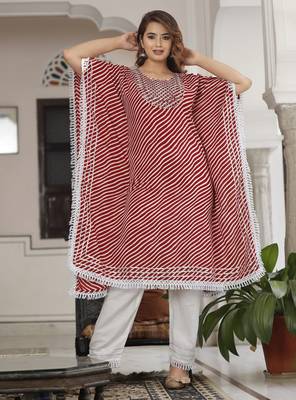 Women's Rayon Kaftan with pant 1