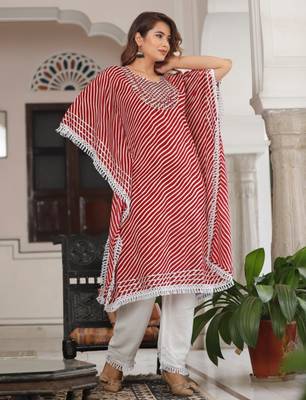 Women's Rayon Kaftan with pant 2
