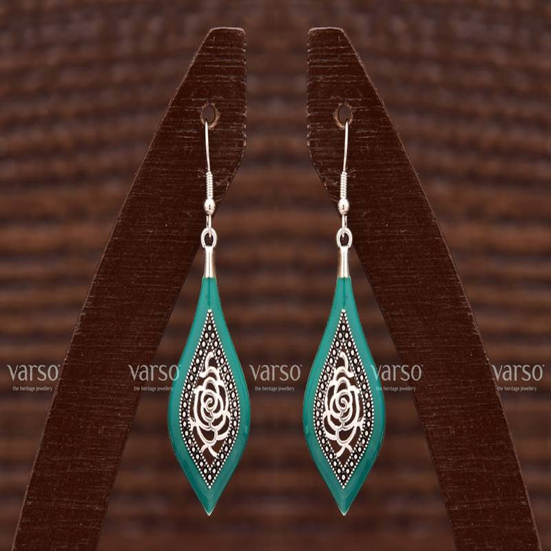 Silver crystal earrings