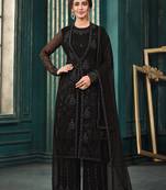 Black embroidered net salwar