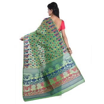 Chhanda Handloom Soft Dhakai Jamdani Weaving Saree Without Blouse 2