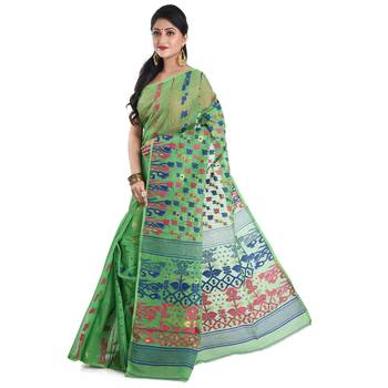 Chhanda Handloom Soft Dhakai Jamdani Weaving Saree Without Blouse 3