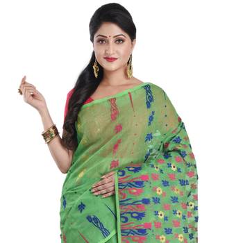 Chhanda Handloom Soft Dhakai Jamdani Weaving Saree Without Blouse 4