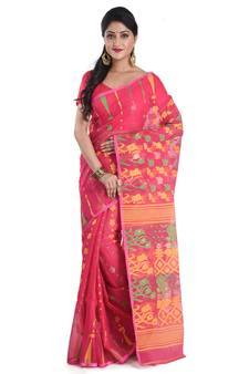 Chhanda Handloom Soft Dhakai Jamdani Weaving Saree Without Blouse