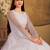 Violet Foilage Print Net Silk Party Wear Long Gown Semi Stitched