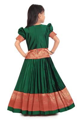 Girl's Pattu Pavadai Readymade Tapeeta Silk Lehenga Choli 2