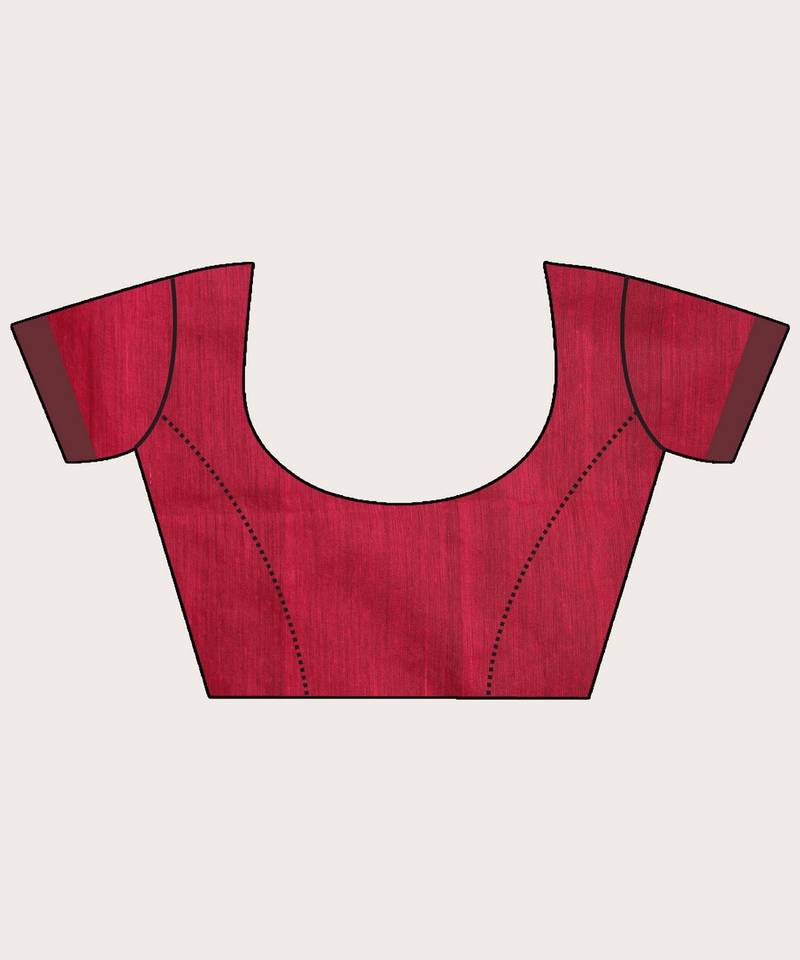 Deep Pink Cotton Blend Handloom Tie Dye Jamdani Saree