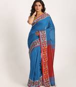 Blue Handloom Cotton Tangail Saree