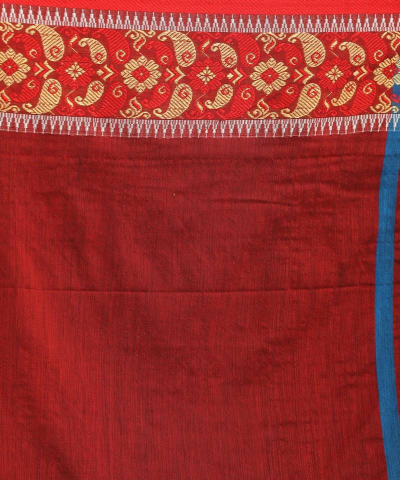 Blue Handloom Cotton Tangail Saree
