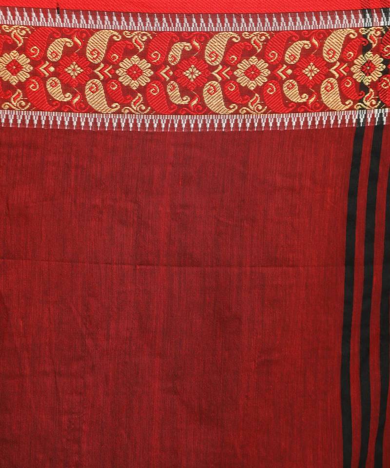 Black Handloom Cotton Tangail Saree