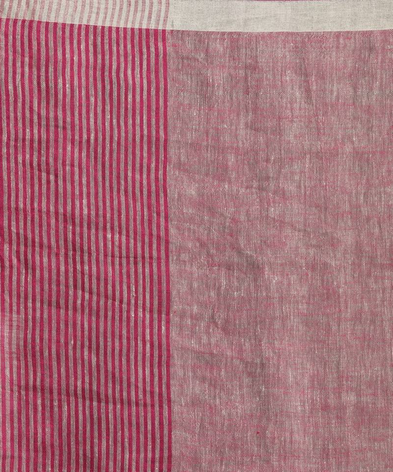 Multicolour Traditional Handloom Check Linen Saree