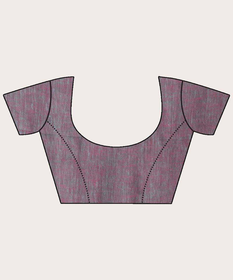 Multicolour Traditional Handloom Check Linen Saree