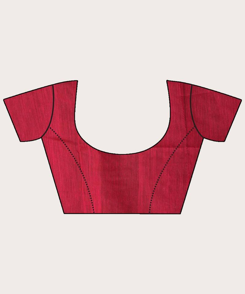 Fuchsia Black Cotton Blend Handloom Tie Dye Jamdani Saree