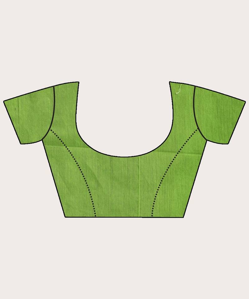 Yellow Green Cotton Blend Handloom Tie Dye Jamdani Saree