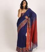 Royel Blue Handloom Cotton Tangail Saree