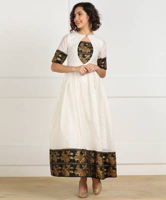 Women Embroidered Chanderi Ethnic Kurta 1