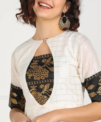 Women Embroidered Chanderi Ethnic Kurta 4