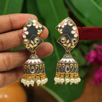 Grey jhumkas 1