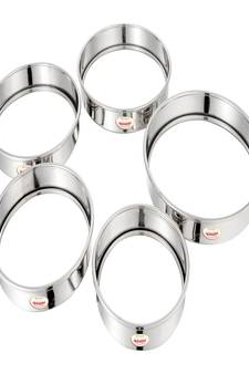 JAGGERY  Stainless Steel Round Hot Pot Stand Matka Stand for Kitchen  Set of 5 (Dia  12131516 & 18cm Height -3cm)