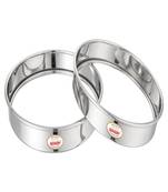 JAGGERY  Stainless Steel Round Hot Pot Stand Matka Stand for Kitchen  Set of 2 (Dia  16 and 18cm Height -3cm)