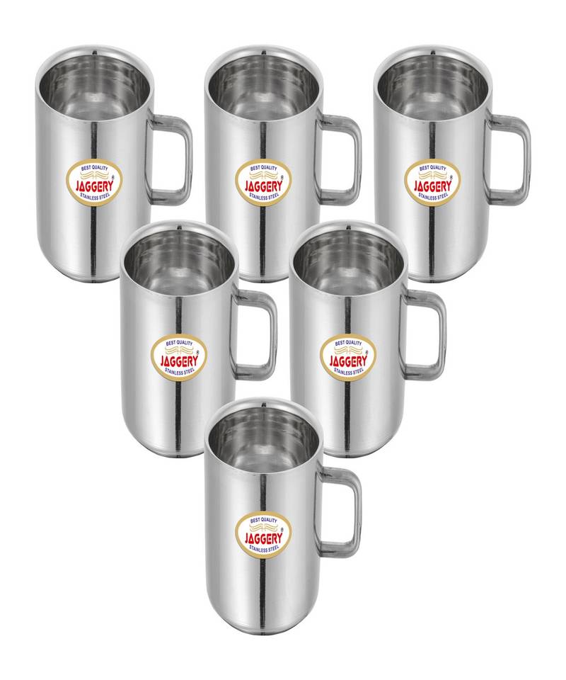 JAGGERY Double Wall Stainless Steel Tea & Coffee Cups Set of 6Capacity