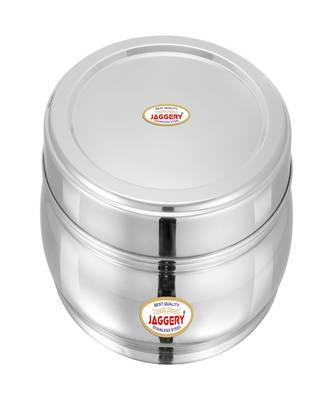 JAGGERY Stainless Steel Belly Shape Puri Dabba Round Conatiner Pack of 1pcs (Capacity2500ml ) (Dia-23cm H-8.5cm ) 1