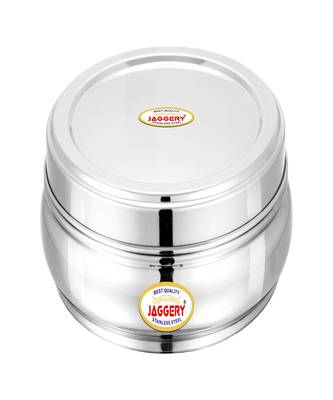 JAGGERY Stainless Steel Belly Shape Puri Dabba Round Conatiner Pack of 1pcs (Capacity1150ml) (Dia17cm H-7cm) 1