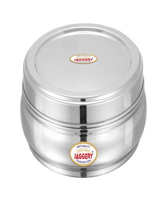 JAGGERY Stainless Steel Belly Shape Puri Dabba Round Conatiner Pack of 1pcs (Capacity1150ml) (Dia17cm H-7cm) 2